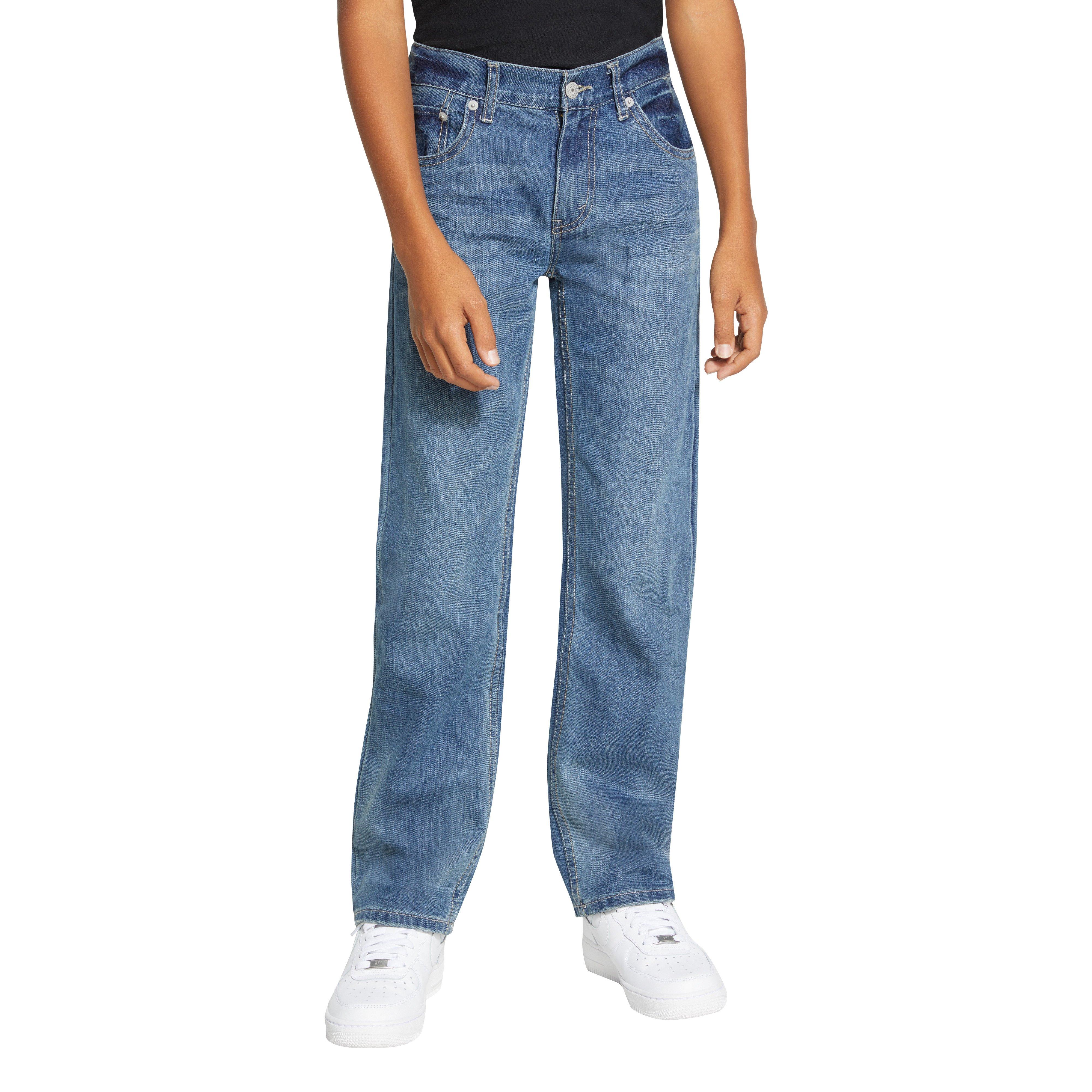 Levi's Big Boys' 505 Regular Fit Medium Blue Wash Denim Jeans - BLUE